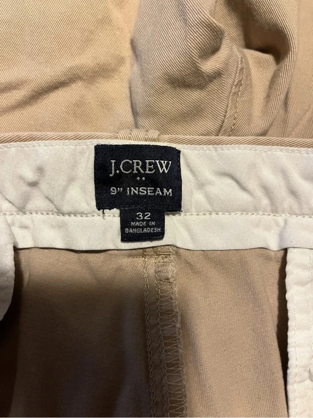 J. Crew Men's Khaki Flat-Front Cotton Shorts